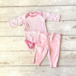 Carters NB Baby Girl Outfit Pink Leggings Pants Long Sleeve Bodysuit Newborn